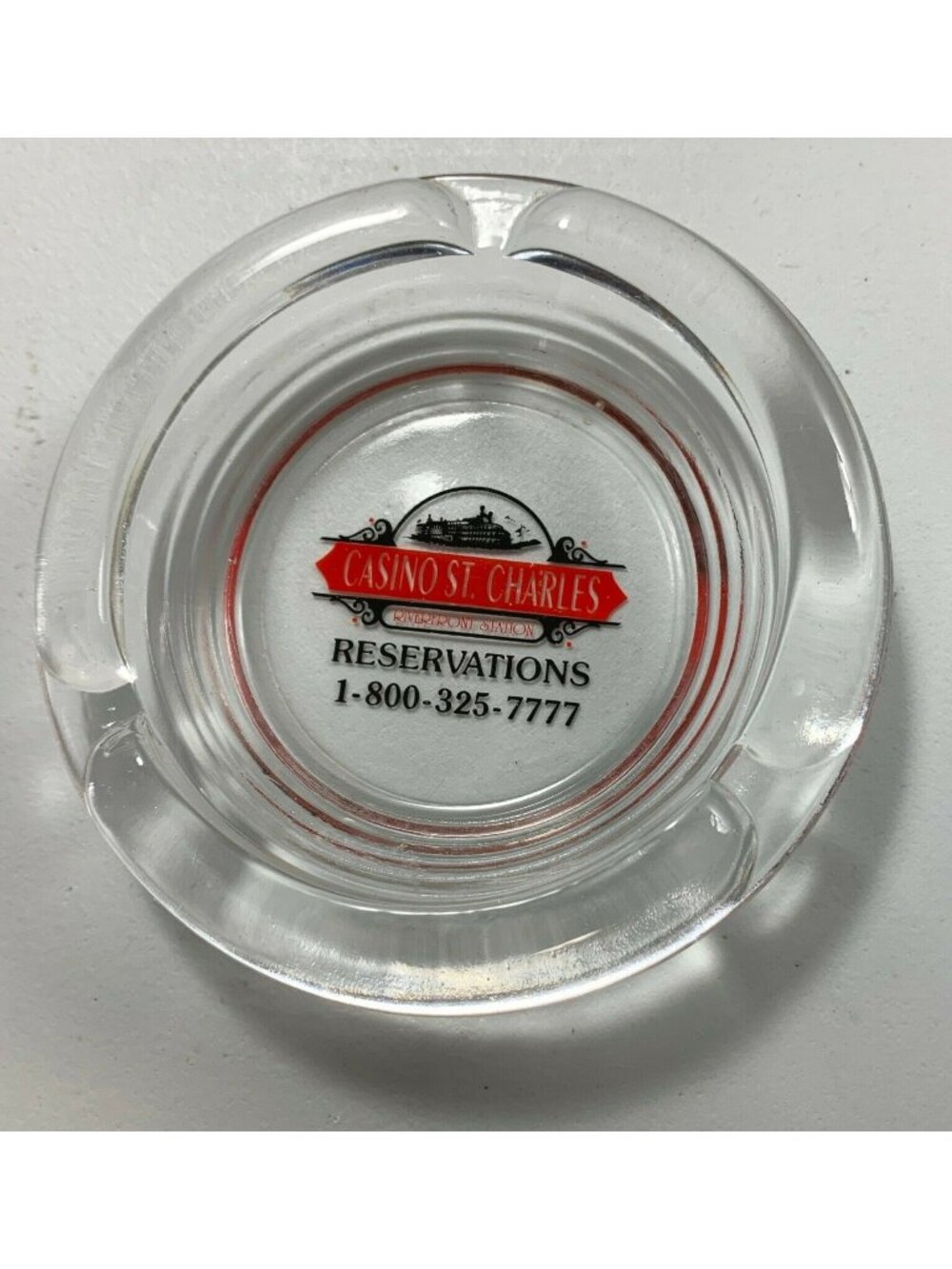 Casino St Charles Vintage Glass Ashtray Riverfront Station St Louis MO - Picture 6 of 7
